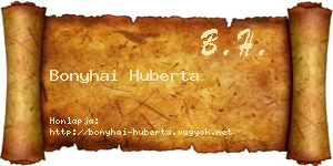 Bonyhai Huberta névjegykártya